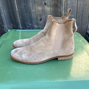 ORO Los Angeles Mens Sand Suede Chelsea Boots Handcrafted in Spain Size 11